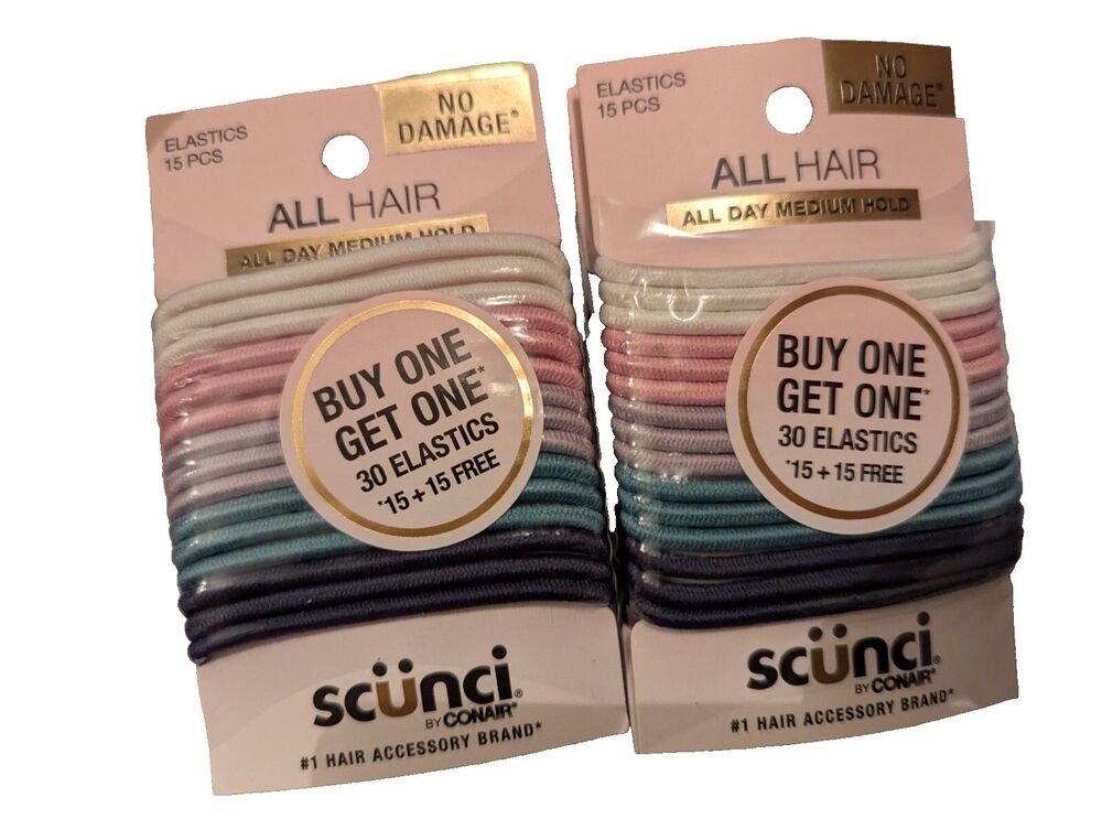 Scunci Medium Hold Hair Ties Bundle Pack of 12